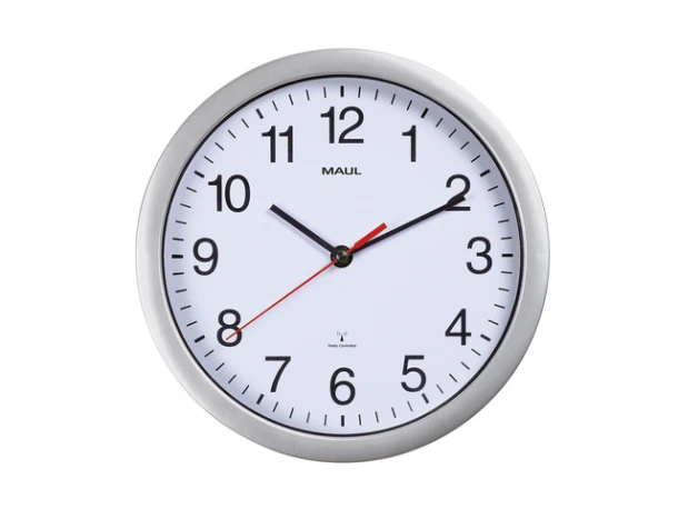 Wandklok Maul Run Rc ÿ25x5cm Kunststof Zilver/Wit