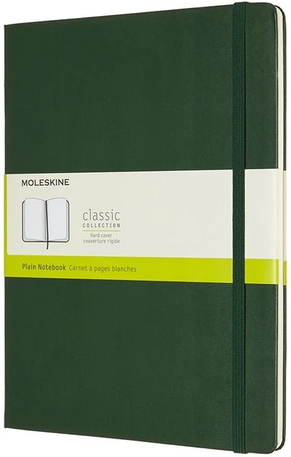 Notitieboek Moleskine XL 190x250mm blanco hard cover myrtle green