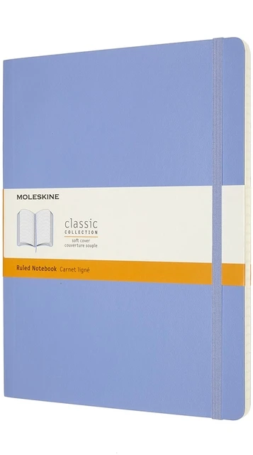 Notitieboek Moleskine XL 190x250mm lijn soft cover hydrangea blue
