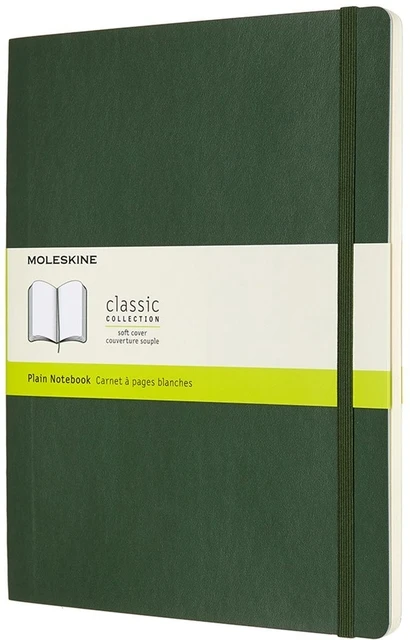 Notitieboek Moleskine XL 190x250mm blanco soft cover myrtle green