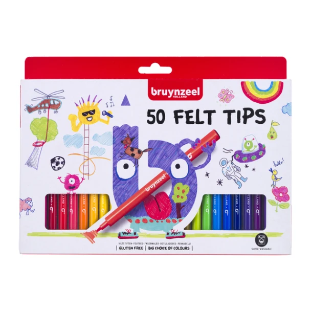 Viltstift Bruynzeel set á 50 kleuren
