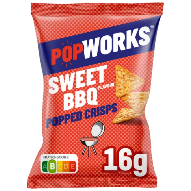 Chips Popworks Sweet Bbq 16gr