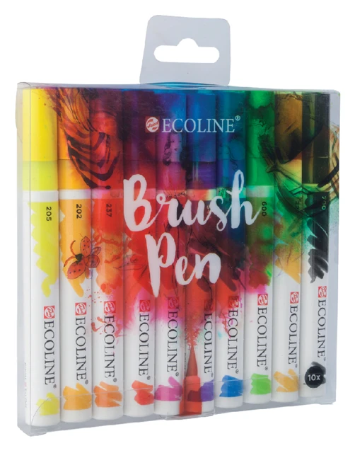 Brushpen Talens Ecoline set van 10