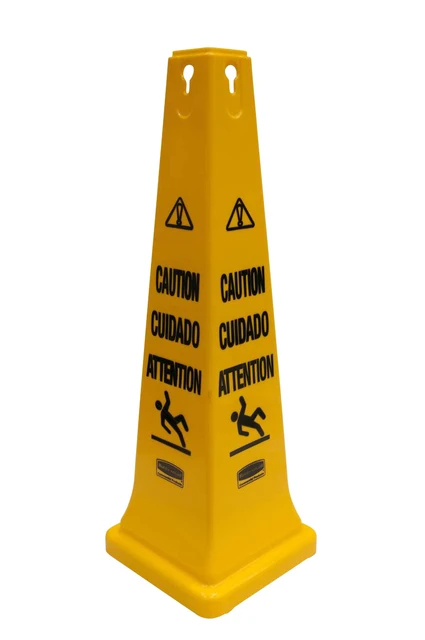 Waarschuwingskegel Rubbermaid Vierzijdig 91cm Geel
