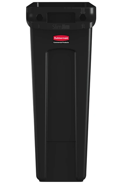 Afvalbak Rubbermaid Slim Jim Vt 87l Zwart
