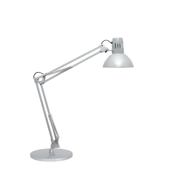 Bureaulamp MAUL Study voet excl.LED lampE27 zilver