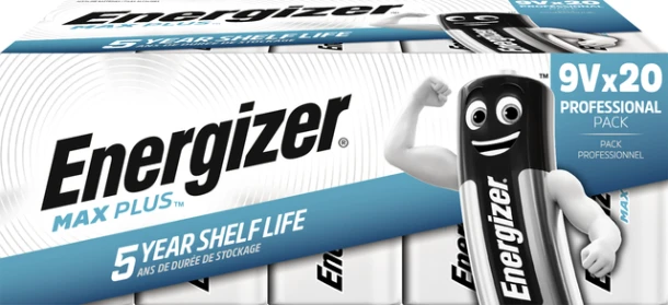 Batterij Energizer Max Plus 9v Alkaline 20st