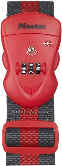 Kofferriem Master Lock Tsa Rood/Zwart