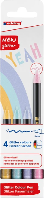Fineliner Edding 1200 F 4st Glitter Pastel Ass