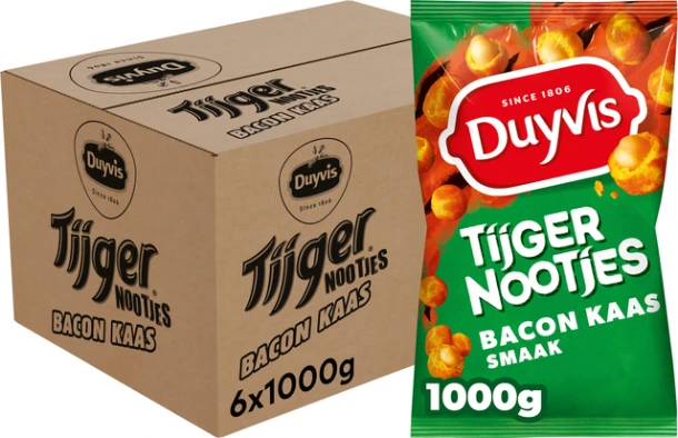 Tijgernootjes Duyvis  Bacon Kaas Zak 1kg