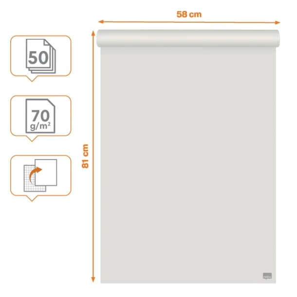 Flipoverpapier Nobo Gerecycled 58x81cm Plano