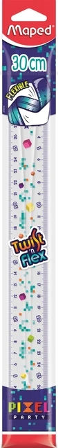 Liniaal Maped Pixel Party Twist 'n Flex 30cm transparant