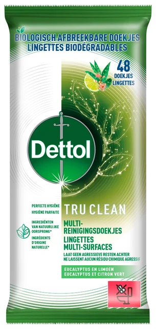 Reinigingsdoekjes Dettol Tc Eucalyp En Limoen 48st