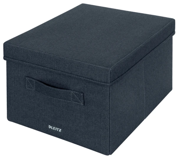 Opbergdoos Leitz gestoffeerd met deksel 285x203x380mm grijs 2 st