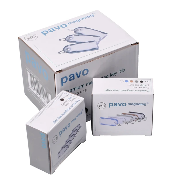 Sleutellabel Pavo Magnettag zwart 10 stuks