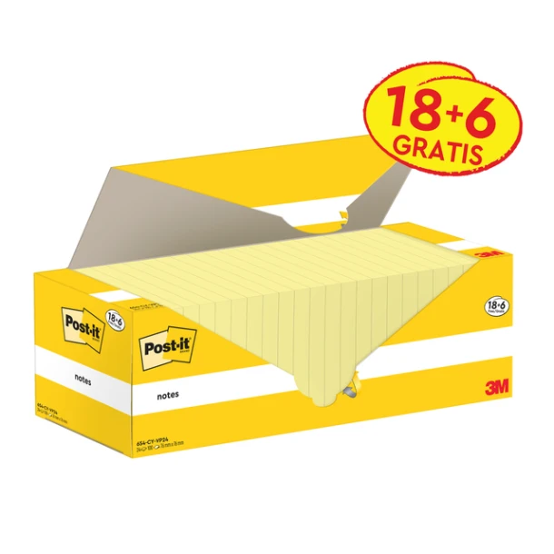 Memoblok 3m Post-It 654-Cy 76x76mm Geel