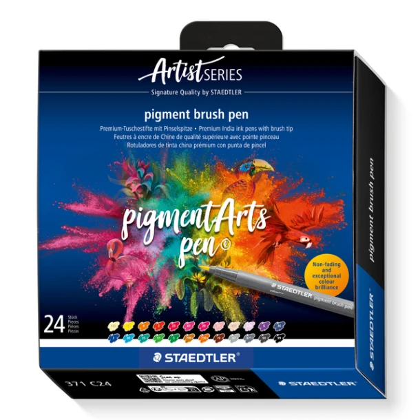Brushpen Staedtler PigmentArts set à 24 kleuren