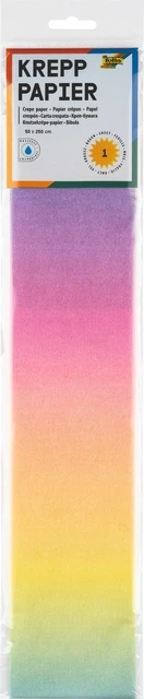 Crepepapier Folia 50x250cm 10vel 1650 Regenboog