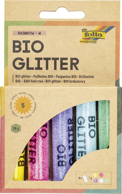 Glitterpoeder Bio Folia Rainbow 7gr 5 kleuren