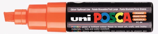 Marker Posca schuine punt breed Donkeroranje PC8K