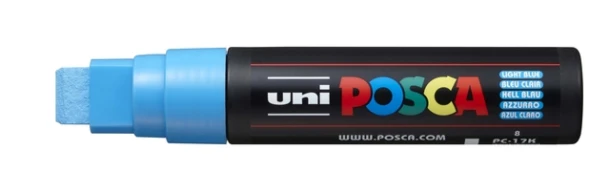 Paintmarker Uni POSCA PC17K extra breed rechthoek lichtblauw