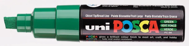 Paintmarker Uni POSCA PC8K breed schuin donkergroen
