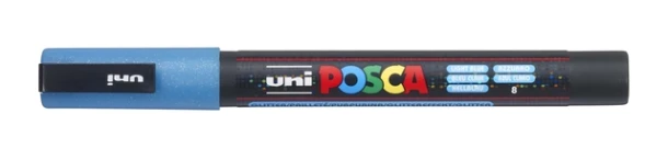 Paintmarker Uni POSCA PC3M fijn glitter lichtblauw