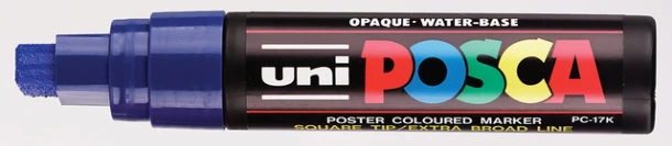 Paintmarker Uni POSCA PC17K extra breed rechthoek donkerblauw
