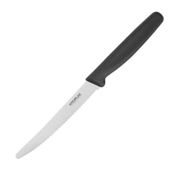 Tomatenmes Hygiplas Gekarteld 10cm Zwart