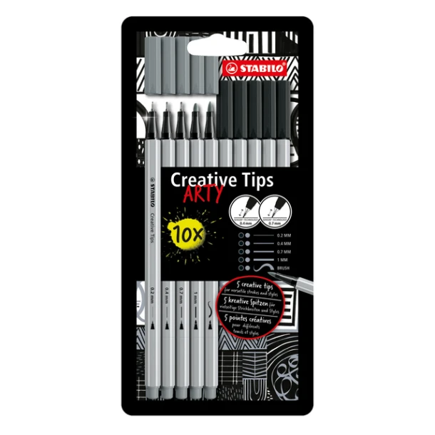 Creative Tips roze Arty Stabilo set 10st 0.2 0.5,