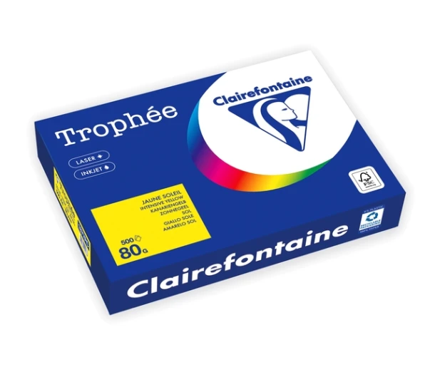 Kopieerpapier Trophee A4 80gr zonnegeel 500vel