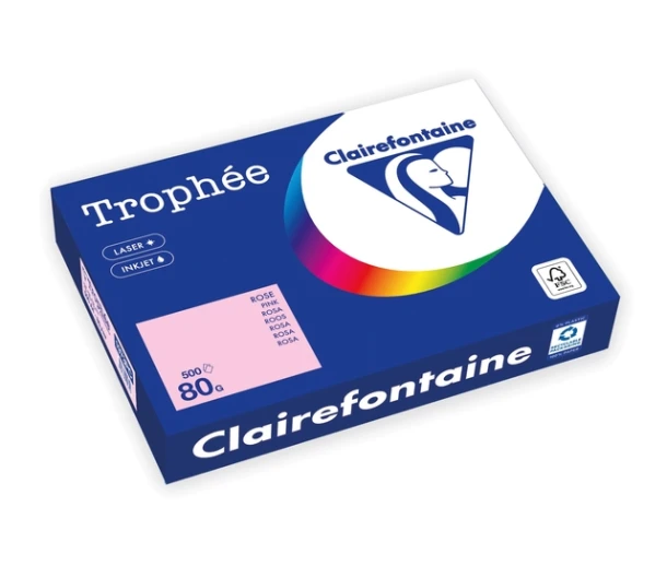 Kopieerpapier Trophee A4 80gr roze 500vel