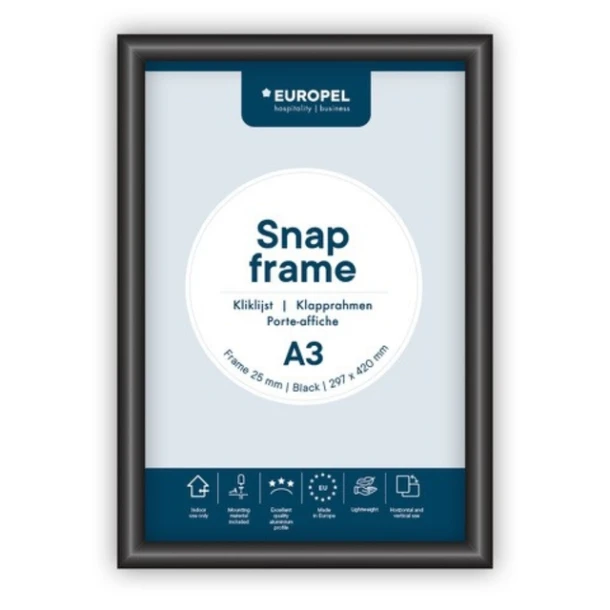 Kliklijst Europel A3 25mm Zwart