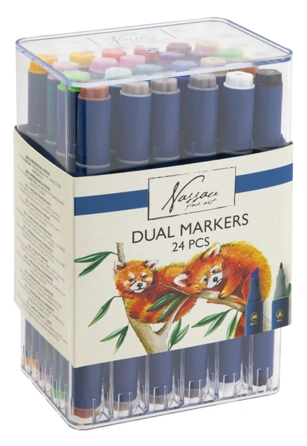 Alcoholmarkers Nassau Arts duopunt set 24 kleuren