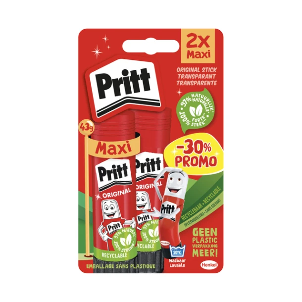 Lijmstift Pritt Stick Original 2x 43gr Promo