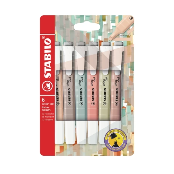 Markeerstift Stabilo Swing cool nature a 6 stuks