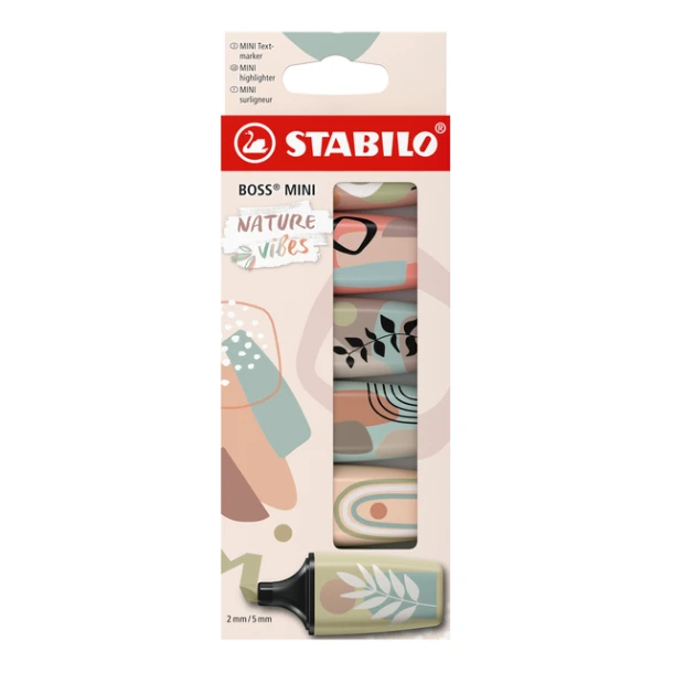 Markeerstift Stabilo Boss Mini Nature Ass 6 Stuks