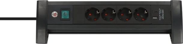 Stekkerdoos Brennenstuhl Prem 4vdg Usb C En A Zw
