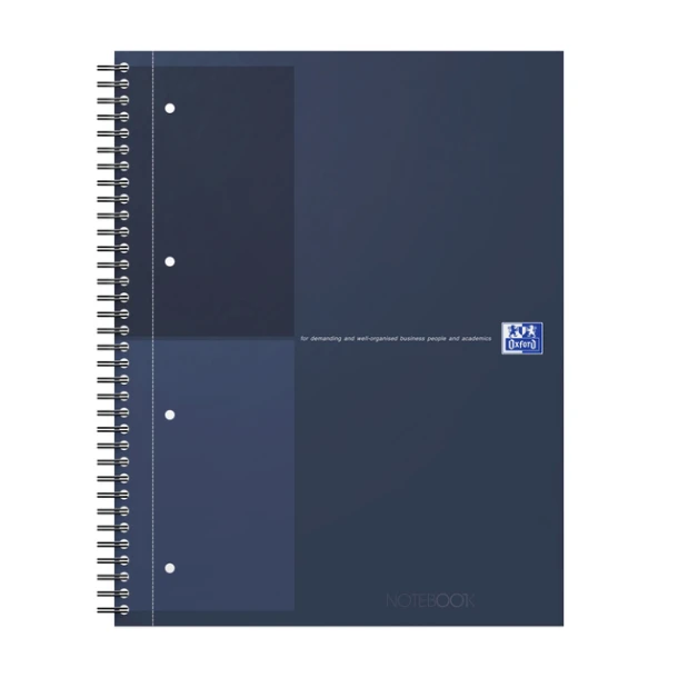 Spiraalblok Oxford International Notebook A4+ lijn 160 pagina's blauw