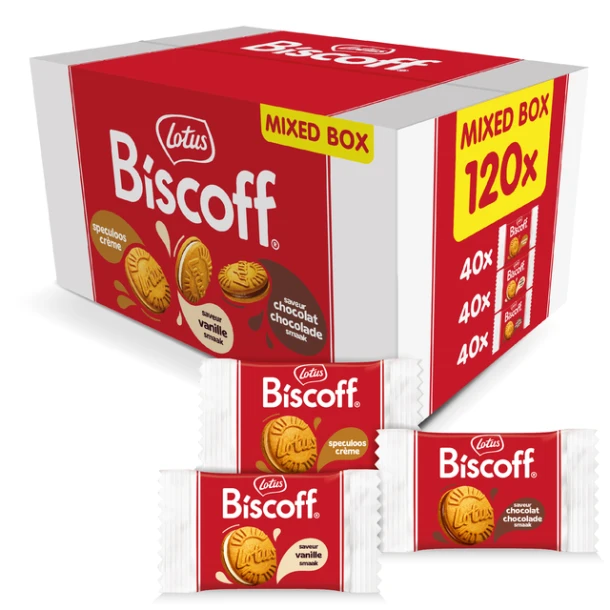 Koekjes Lotus Biscoff Sandwich Mix Doos 120 Stuks
