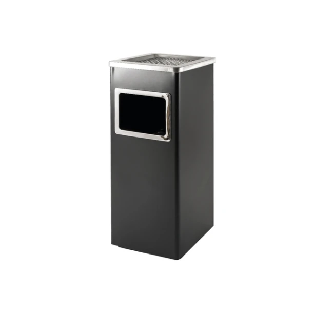 Afvalbak Met Asbak Brasq 16 Liter At600 Zwart