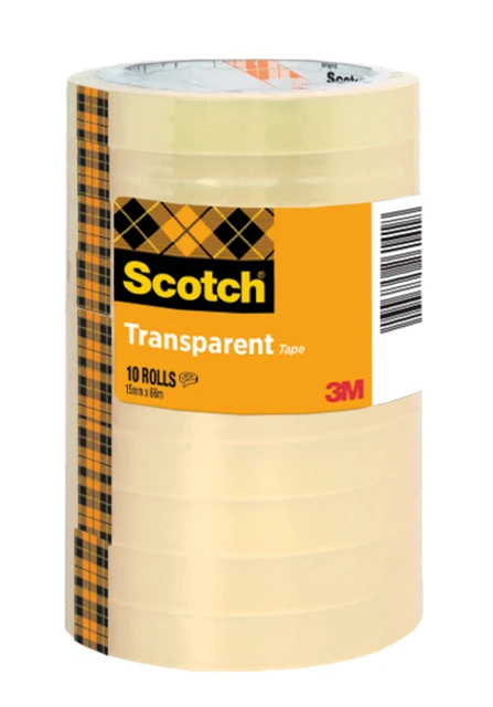Plakband Scotch 508 15mmx66m transparant 10 rollen
