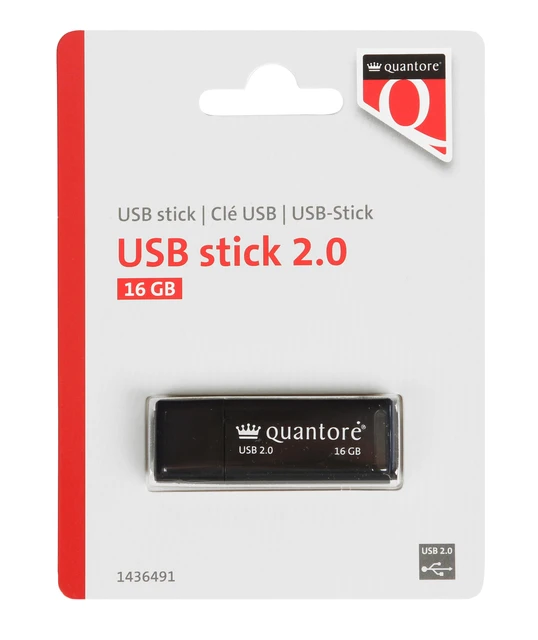 Usb Stick 2.0 Quantore Usb-A 16gb Zwart