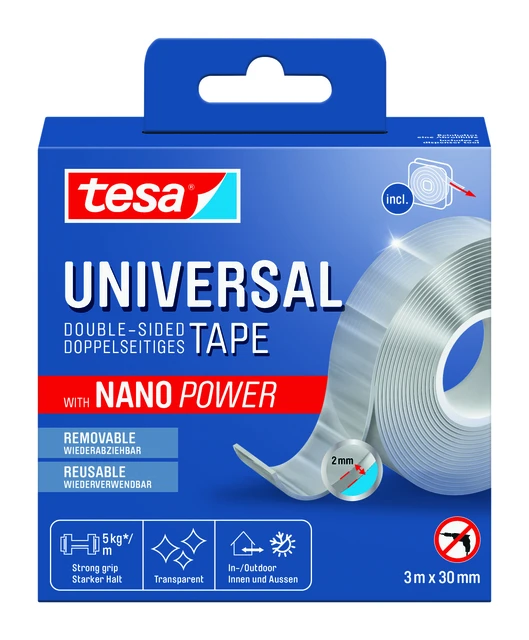 Plakband Tesa Nano Power Dubbelzijdig 30mmx3m