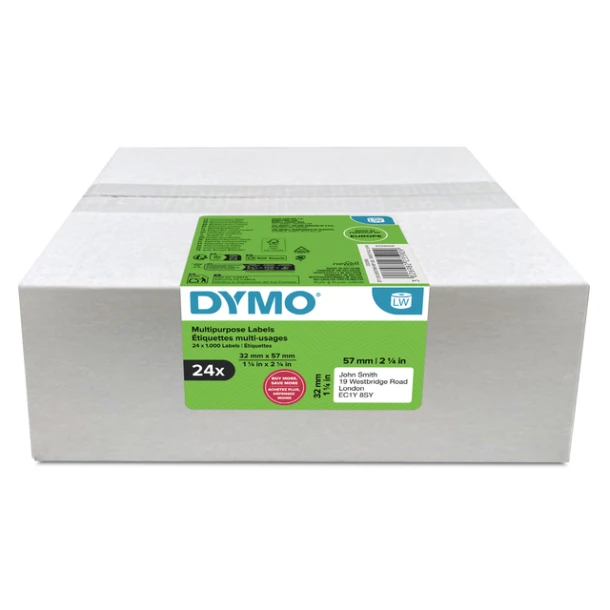 Etiket Dymo LabelWriter multifunctioneel 32x57mm 24 rollen á 1000 stuks wit
