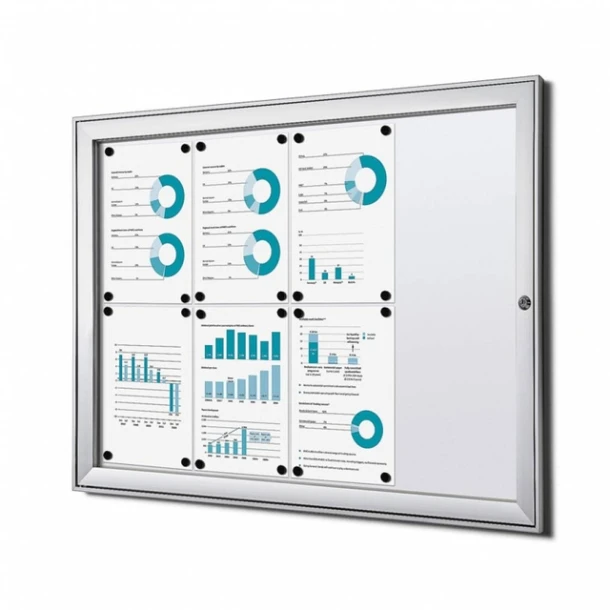 Vitrinebord Quantore luxe 8x A4 B1 gecertificeerd zilver