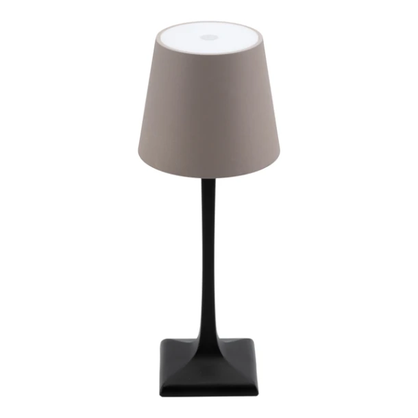 Tafellamp Securit Milano LED oplaadbaar dimbaar taupe-zwart