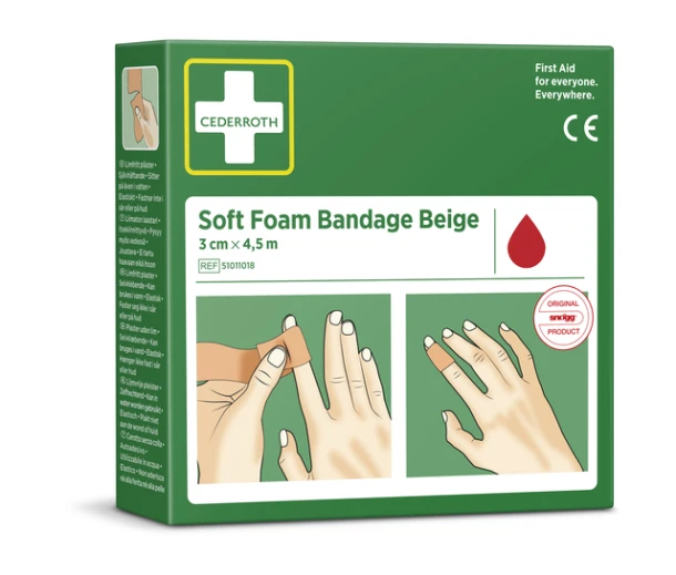 Bandage Cederroth Soft Foam Beige 3cmx4.5m