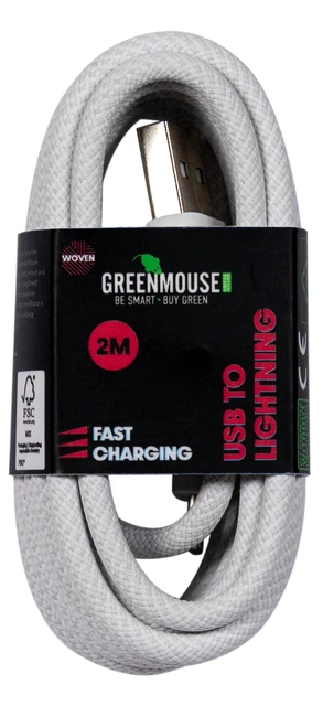 Kabel Green Mouse Usb-A To Lightning Data Woven 2m