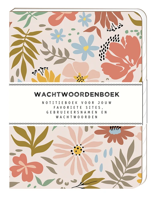 Wachtwoordenboek Interstat softcover 144vel 120x160mm Soft Floral